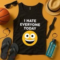 I Hate Everyone Today Smiley Emoji Tank Top thumb 4