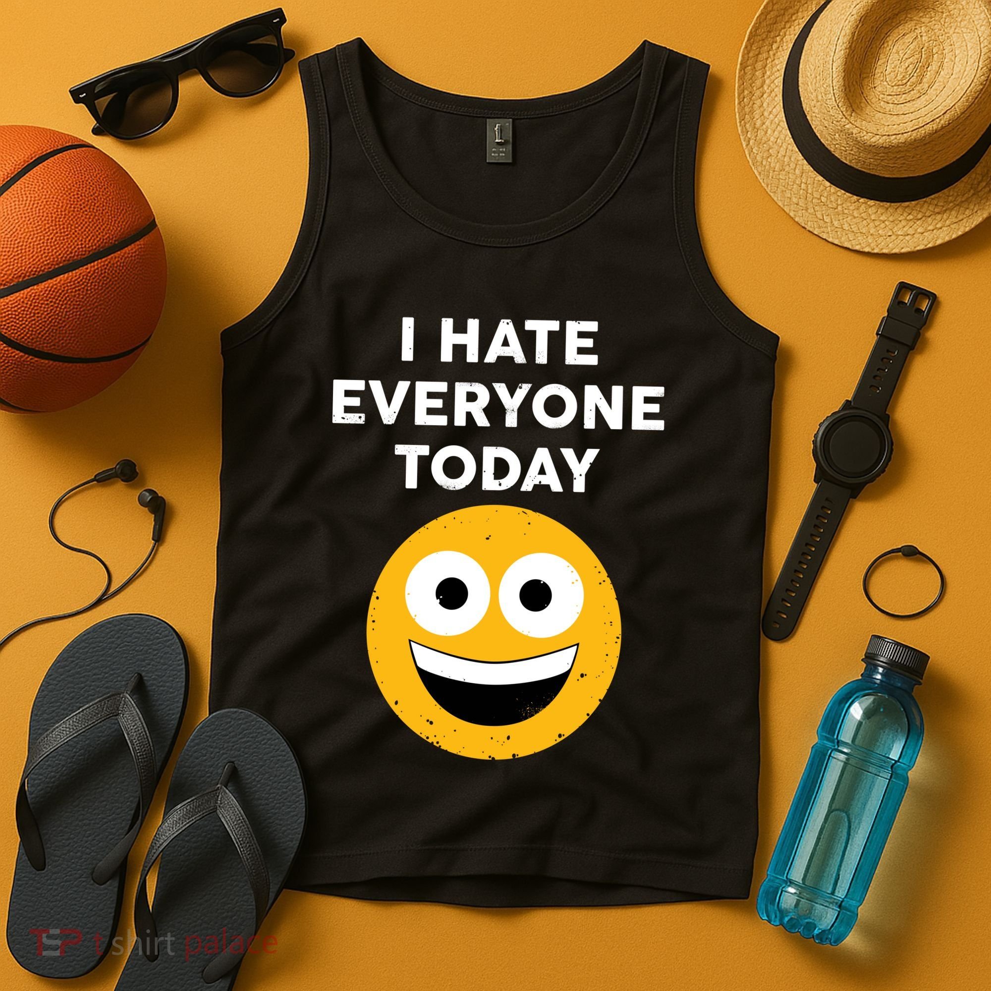 I Hate Everyone Today Smiley Emoji Tank Top