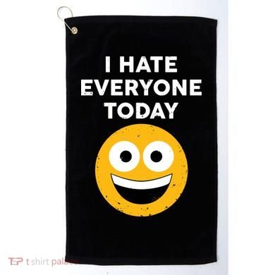 I Hate Everyone Today Smiley Emoji Golf Towel