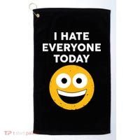 I Hate Everyone Today Smiley Emoji Golf Towel thumb 0