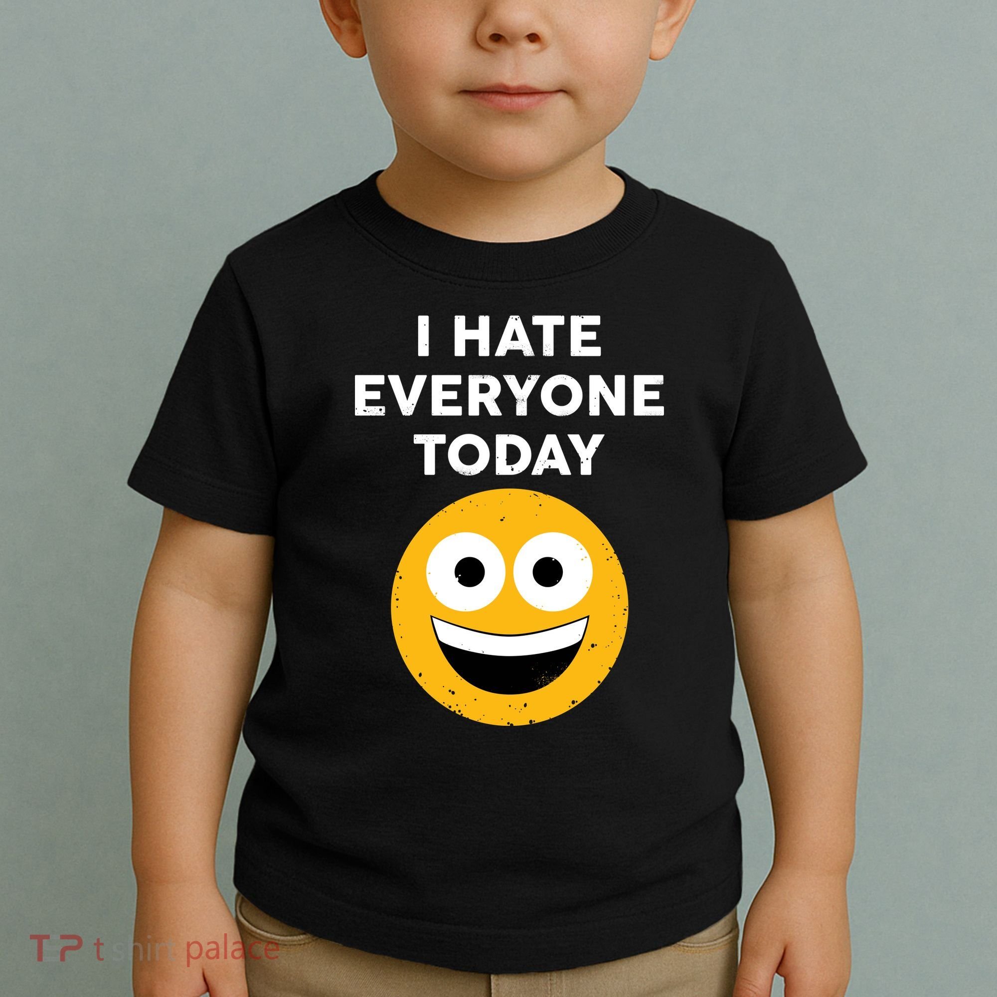 I Hate Everyone Today Smiley Emoji Toddler T-Shirt