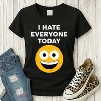 I Hate Everyone Today Smiley Emoji Women's T-Shirt thumb 3