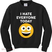 I Hate Everyone Today Smiley Emoji Kids Sweatshirt thumb 0
