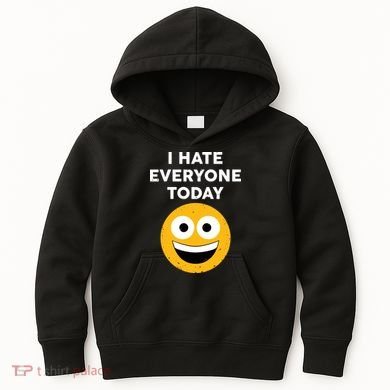 I Hate Everyone Today Smiley Emoji Kids Hoodie