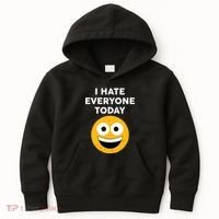 I Hate Everyone Today Smiley Emoji Kids Hoodie thumb 0
