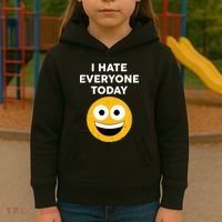 I Hate Everyone Today Smiley Emoji Kids Hoodie thumb 3