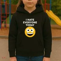 I Hate Everyone Today Smiley Emoji Kids Hoodie thumb 3