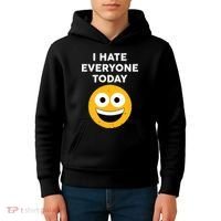 I Hate Everyone Today Smiley Emoji Kids Hoodie thumb 4