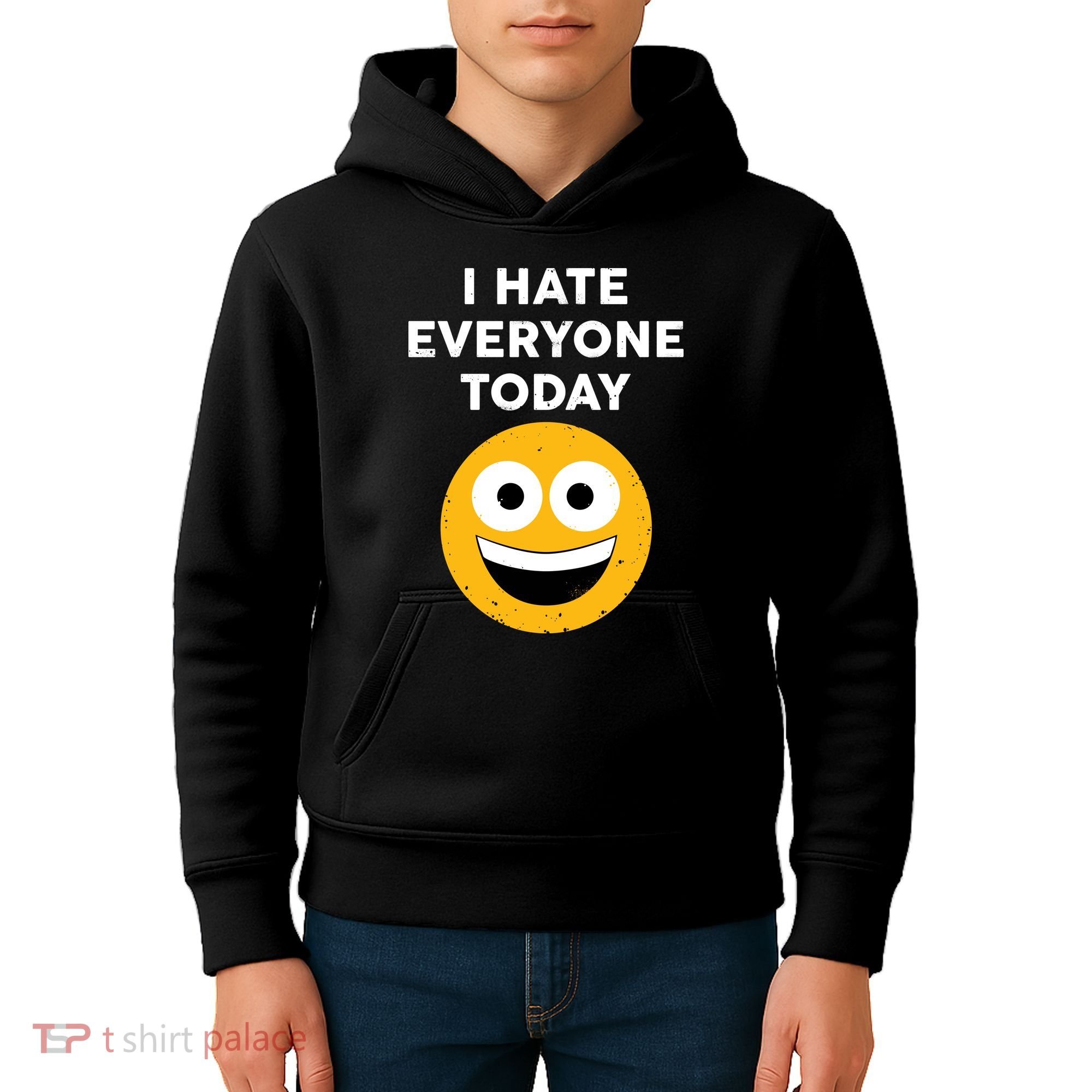 I Hate Everyone Today Smiley Emoji Kids Hoodie