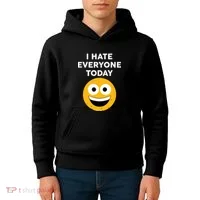 I Hate Everyone Today Smiley Emoji Kids Hoodie thumb 4