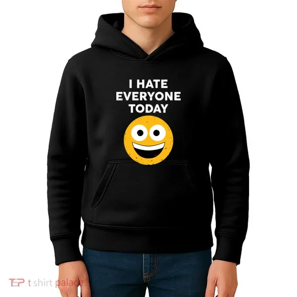 I Hate Everyone Today Smiley Emoji Kids Hoodie