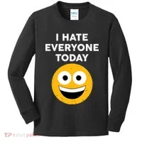 I Hate Everyone Today Smiley Emoji Kids Long Sleeve Shirt thumb 0