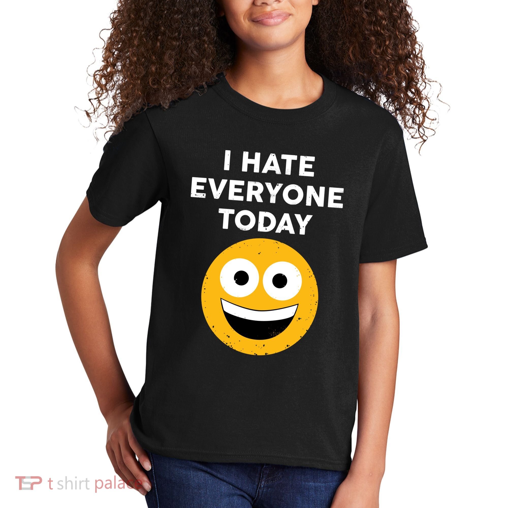 I Hate Everyone Today Smiley Emoji Kids T-Shirt