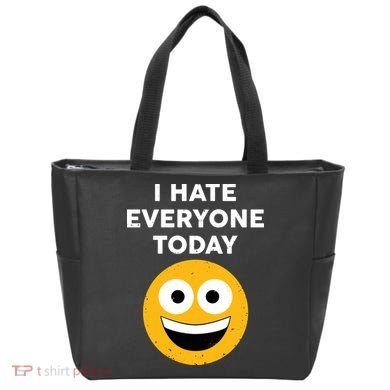 I Hate Everyone Today Smiley Emoji Tote Bag