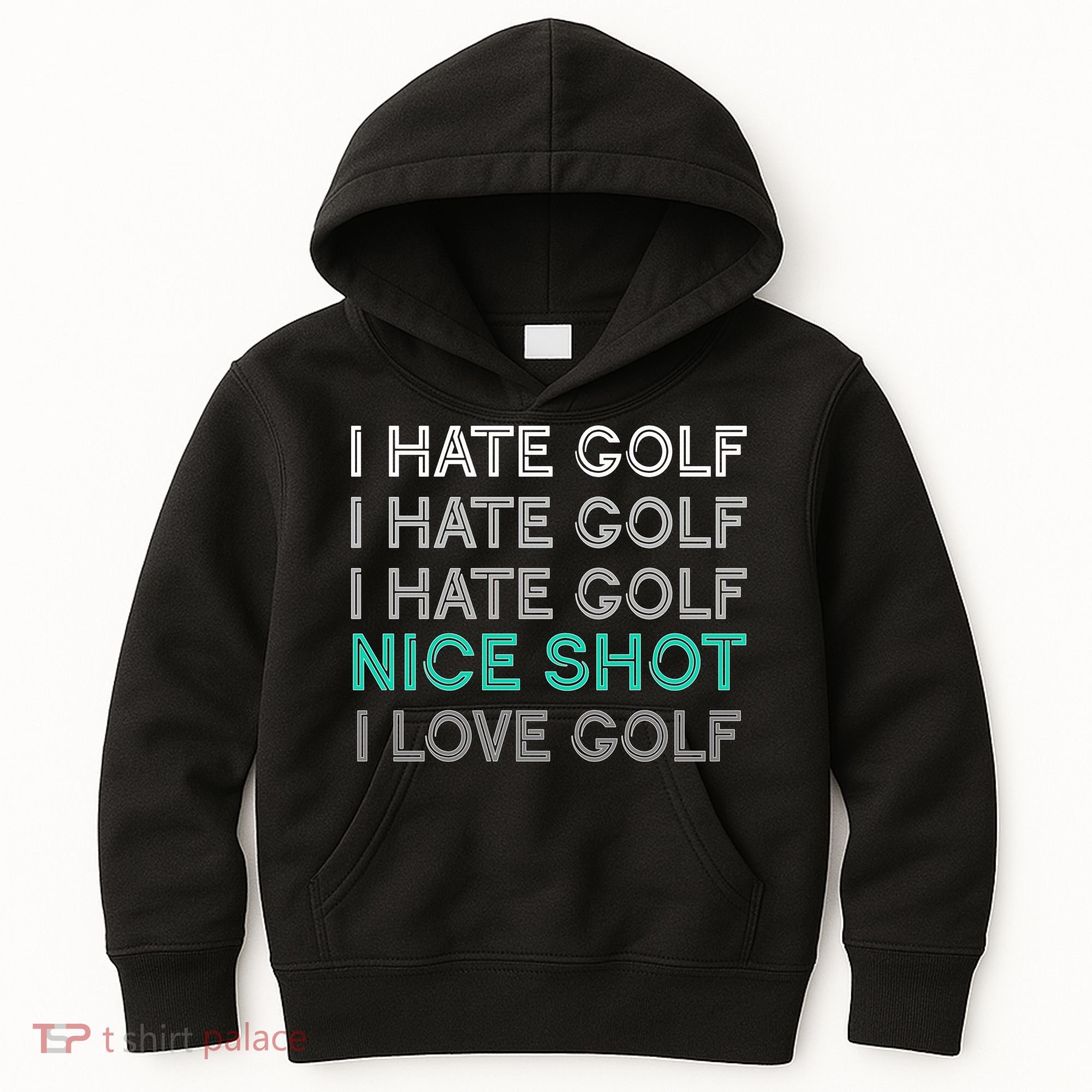 I Hate Golf Nice Shot I Love Golf Funny Kids Hoodie