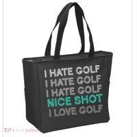 I Hate Golf Nice Shot I Love Golf Funny Tote Bag thumb 2