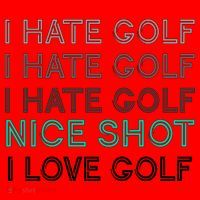 I Hate Golf Nice Shot I Love Golf Funny Santa Hat thumb 1