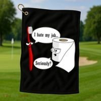 I Hate My Job Seriously Funny Toothbrush Toilet Paper Golf Towel thumb 1