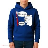 I Hate My Job Seriously Funny Toothbrush Toilet Paper Kids Hoodie thumb 4