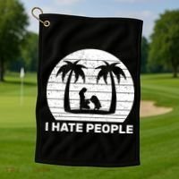 I Hate People Beach Bum Golf Towel thumb 1
