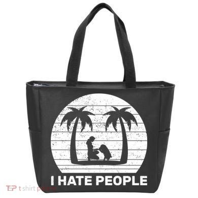 I Hate People Beach Bum Tote Bag