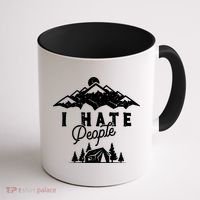 I Hate People Funny Camping Mountains  Coffee Mug thumb 1