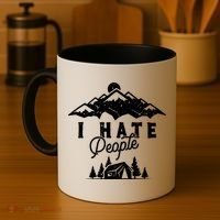 I Hate People Funny Camping Mountains  Coffee Mug thumb 4