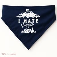I Hate People Funny Camping Mountains  USA-Made Doggie Bandana thumb 0