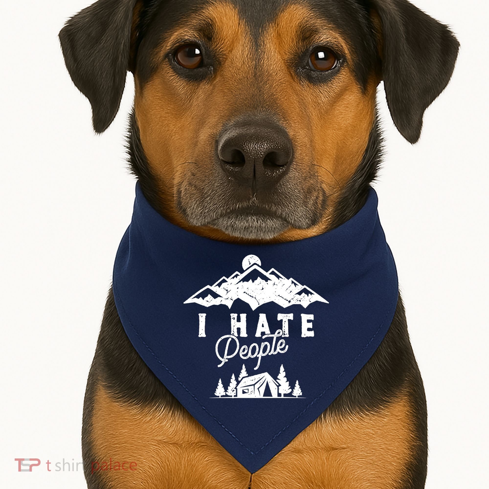 I Hate People Funny Camping Mountains  USA-Made Doggie Bandana