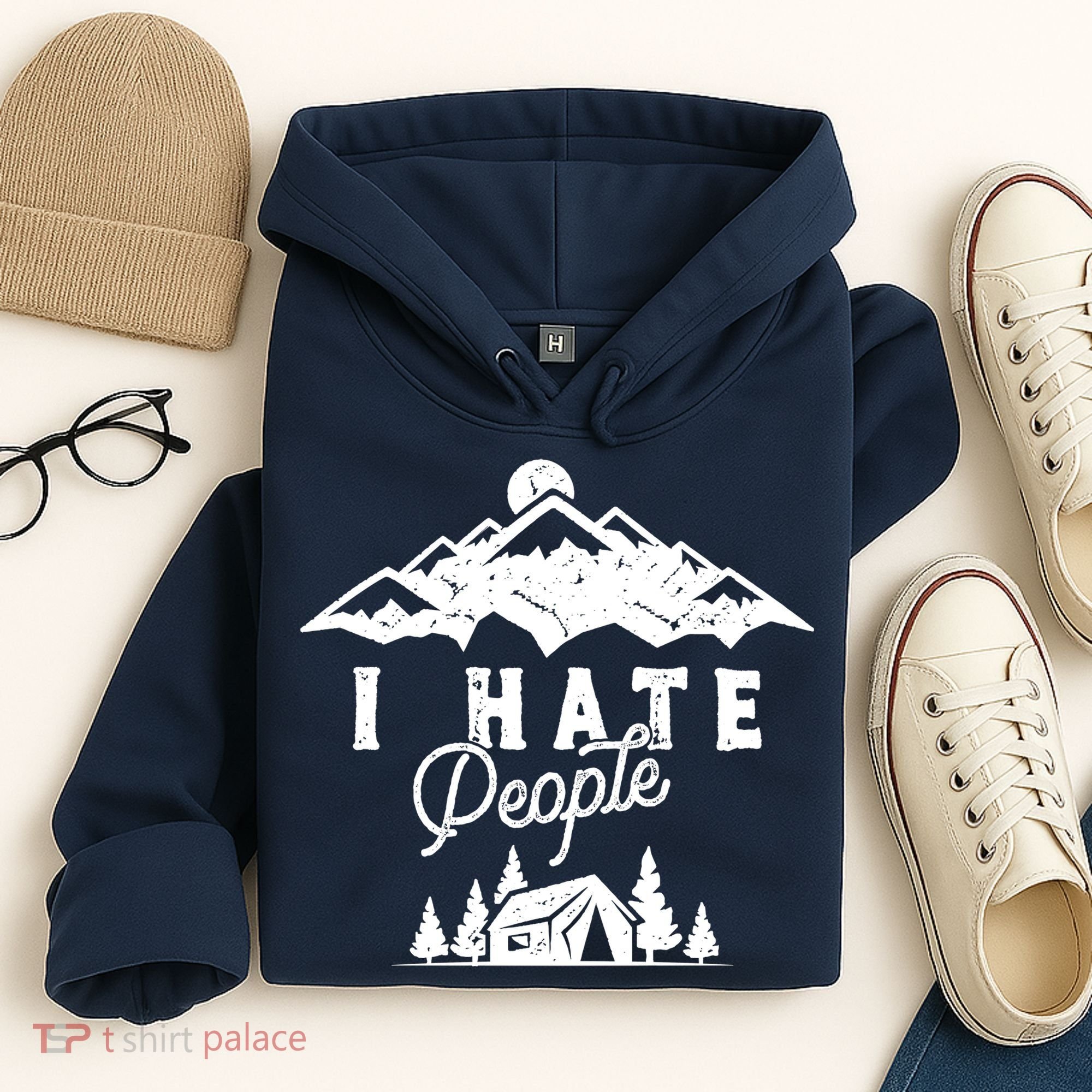 I Hate People Funny Camping Mountains  Hoodie