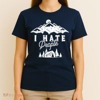 I Hate People Funny Camping Mountains  T-Shirt thumb 4