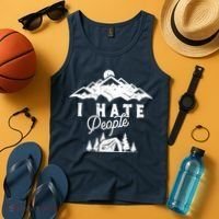 I Hate People Funny Camping Mountains  Tank Top thumb 4