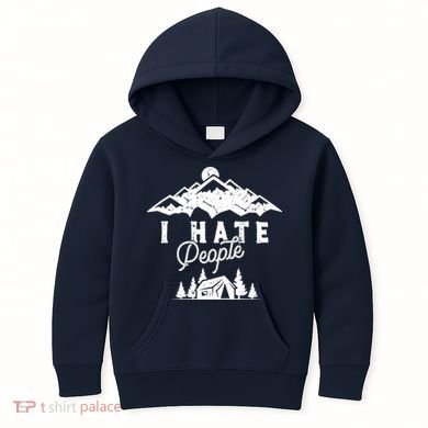 I Hate People Funny Camping Mountains  Kids Hoodie
