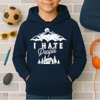 I Hate People Funny Camping Mountains  Kids Hoodie thumb 2
