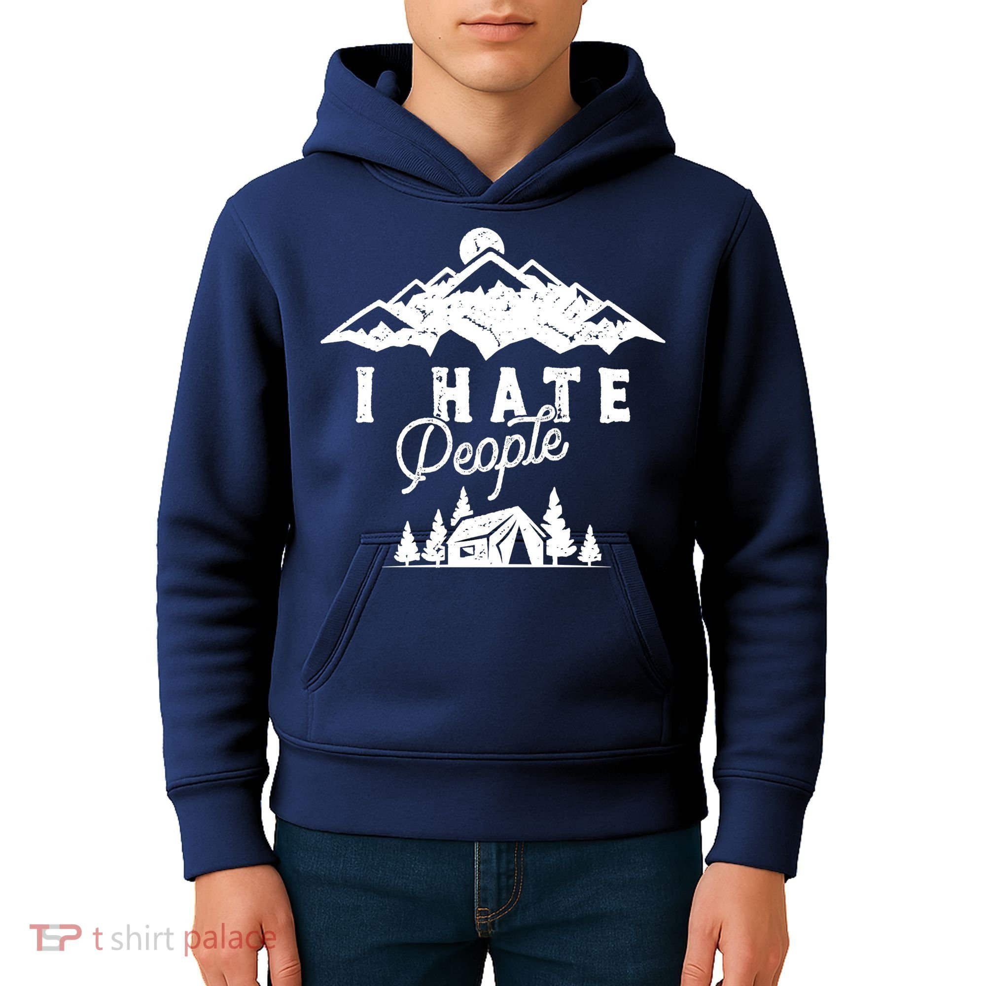 I Hate People Funny Camping Mountains  Kids Hoodie