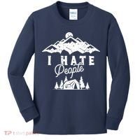 I Hate People Funny Camping Mountains  Kids Long Sleeve Shirt thumb 0