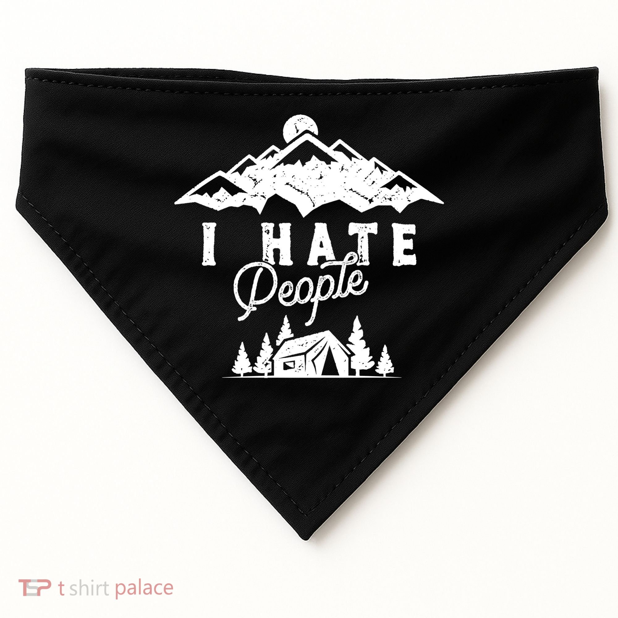 I Hate People Funny Camping Trip USA-Made Doggie Bandana
