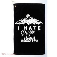 I Hate People Funny Camping Trip Golf Towel thumb 0