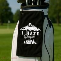I Hate People Funny Camping Trip Golf Towel thumb 2