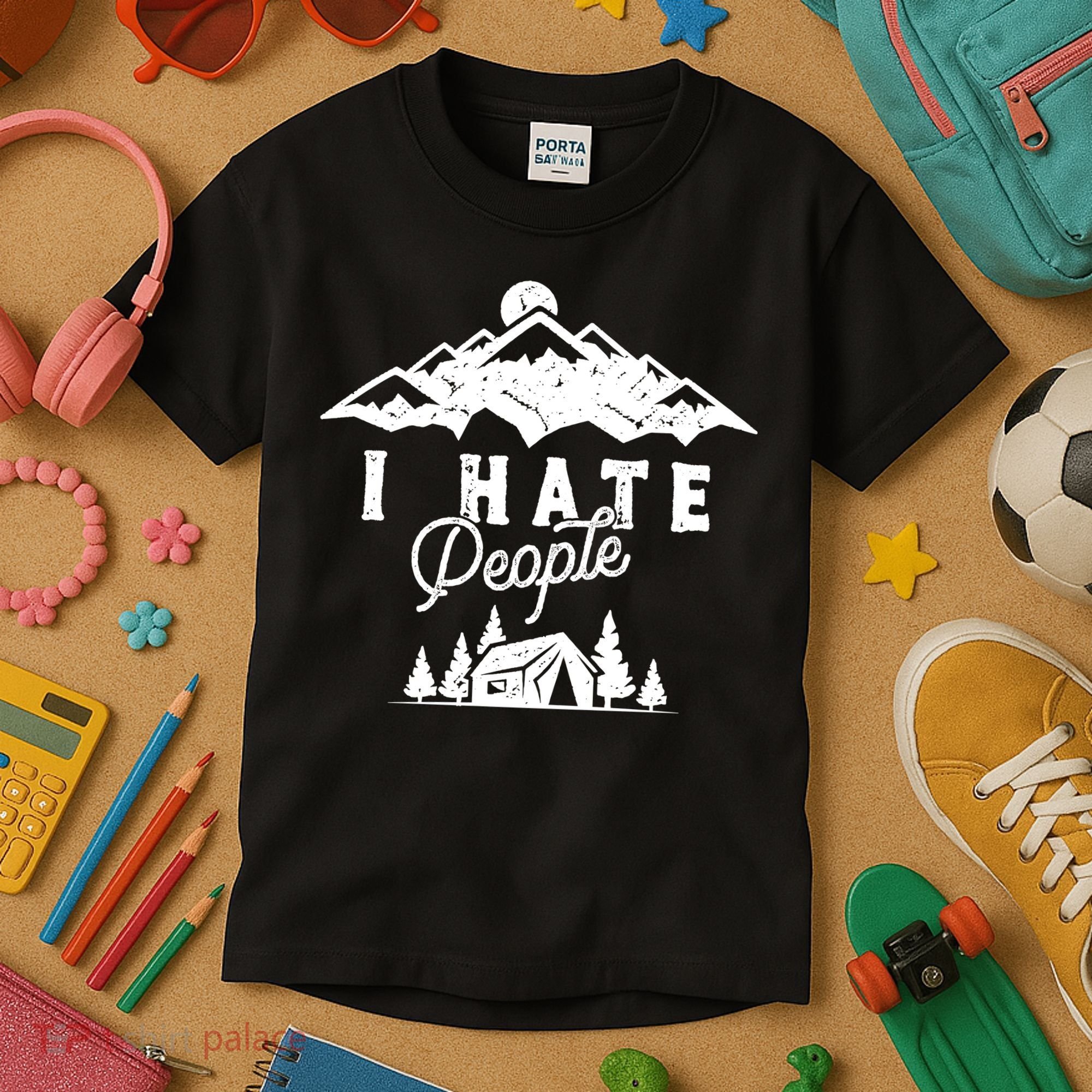 I Hate People Funny Camping Trip Kids T-Shirt