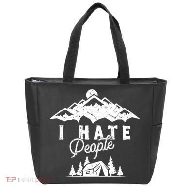 I Hate People Funny Camping Trip Tote Bag