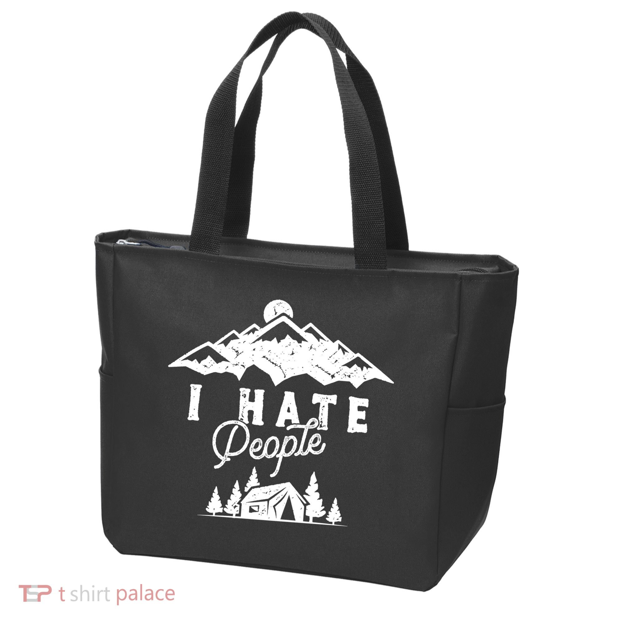 I Hate People Funny Camping Trip Tote Bag