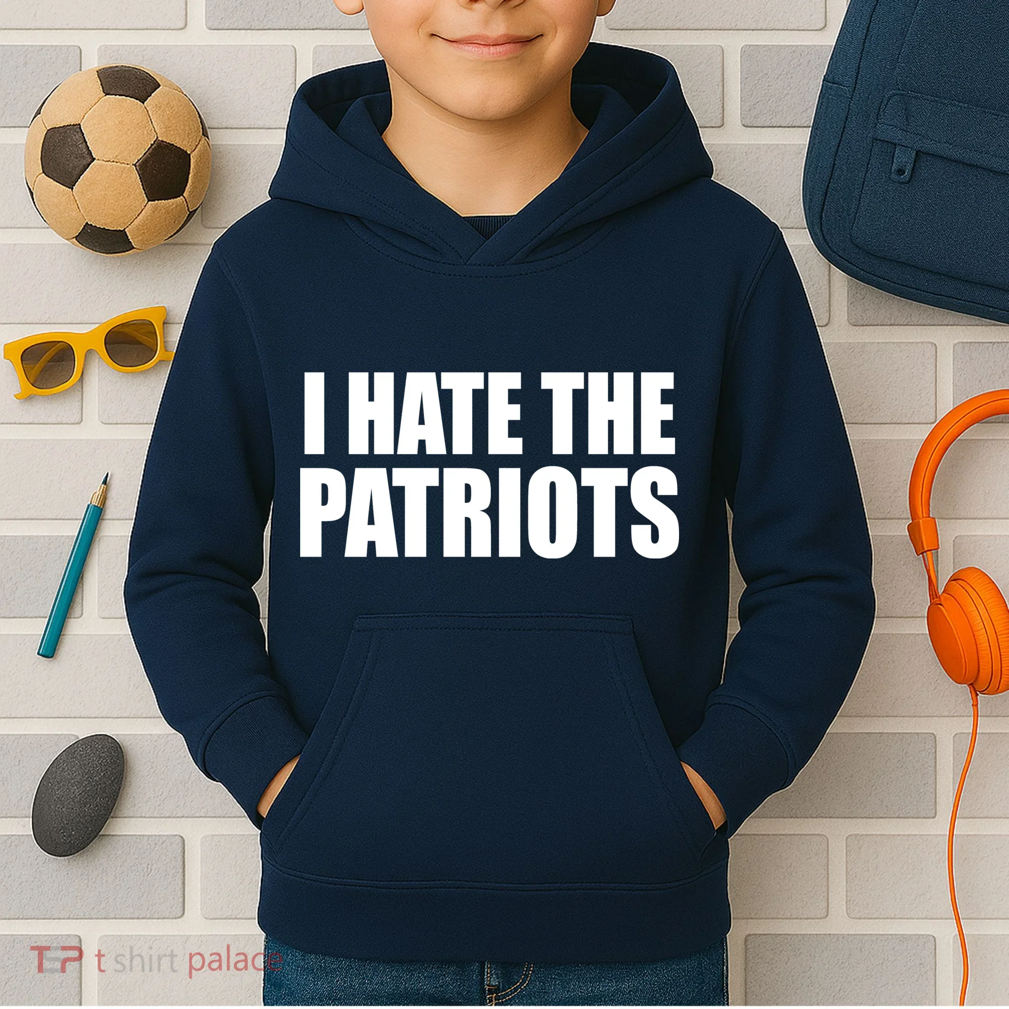 I Hate The Patriots Kids Hoodie