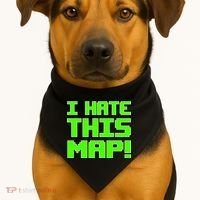 I Hate This Map Funny Gamer USA-Made Doggie Bandana thumb 1