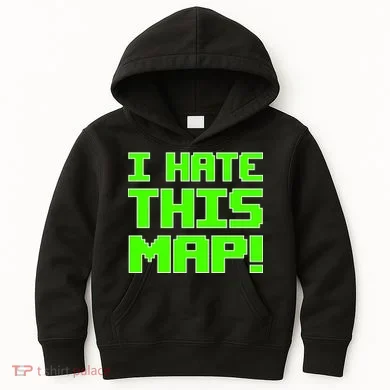 I Hate This Map Funny Gamer Kids Hoodie