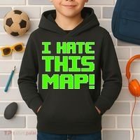 I Hate This Map Funny Gamer Kids Hoodie thumb 2