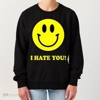 I Hate You Funny Smiley Face Emoji Women's Sweatshirt thumb 0