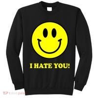I Hate You Funny Smiley Face Emoji Sweatshirt thumb 0