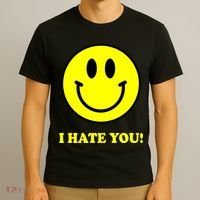 I Hate You Funny Smiley Face Emoji T-Shirt thumb 3