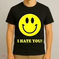 I Hate You Funny Smiley Face Emoji T-Shirt thumb 3